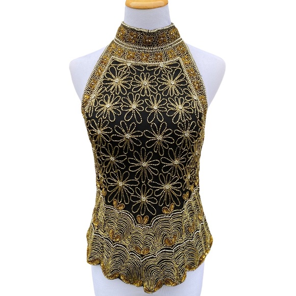 Laurence Kazar Vintage Beaded & Silk Tank Top - Picture 2 of 11